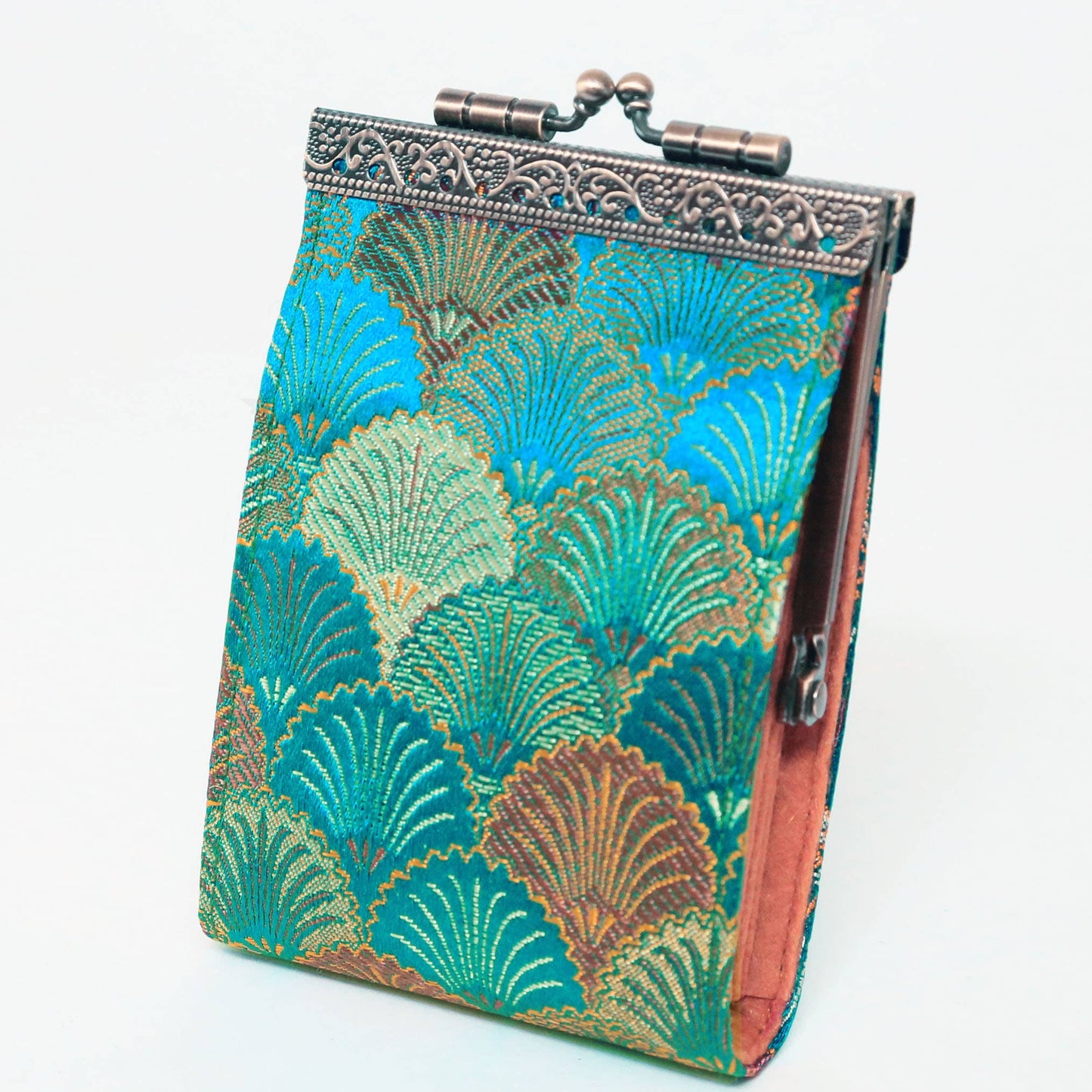 Seashell Pattern RFID Card Wallet | Teal