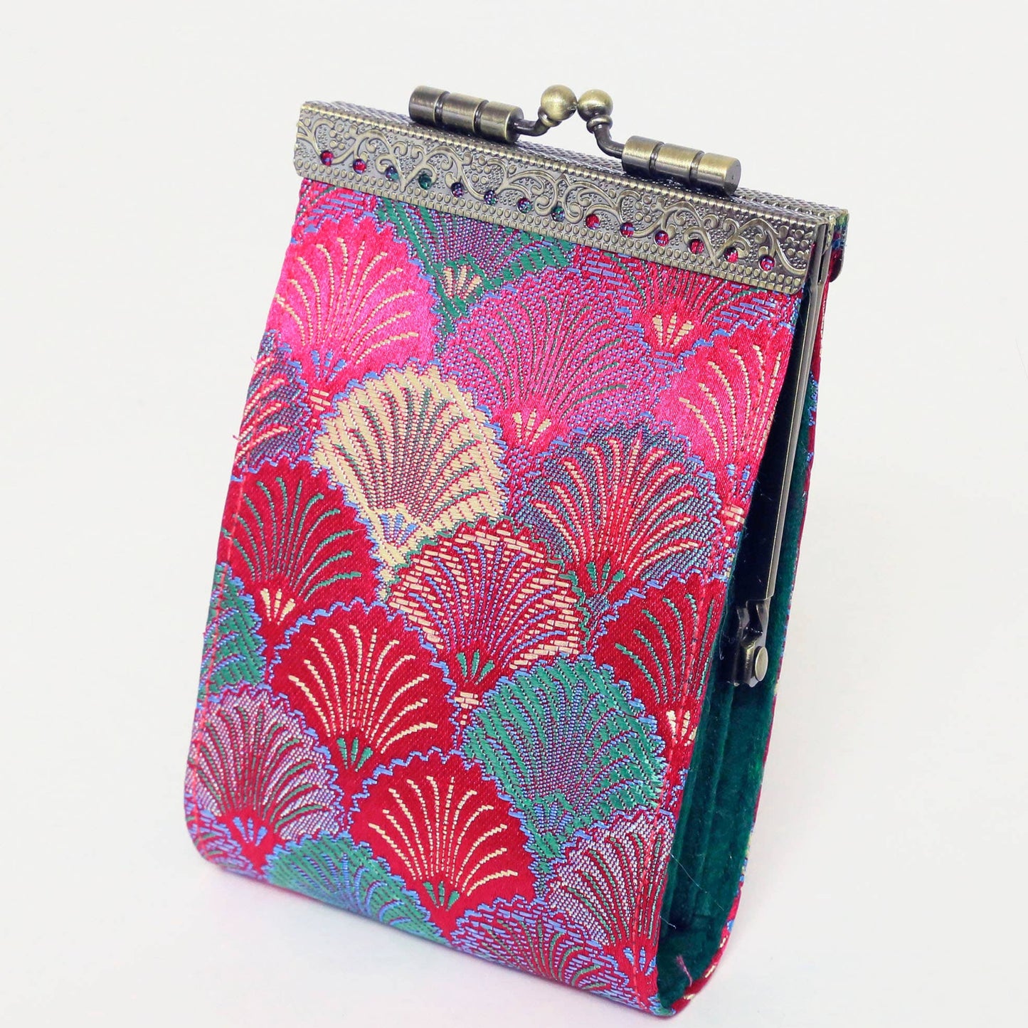Seashell Pattern RFID Card Wallet | Pink/Green