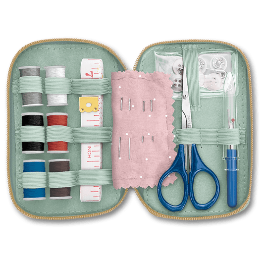 Travel Sewing Kit | Mint Jacobean