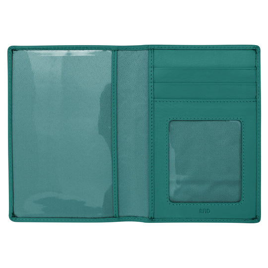 Leather Passport Wallet | Aqua