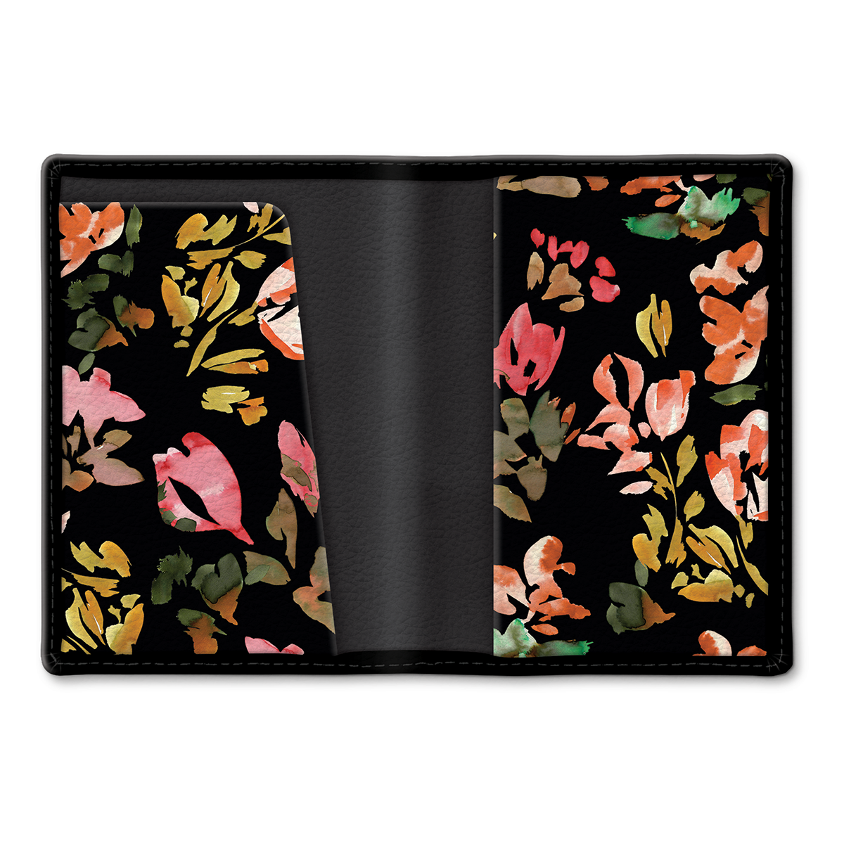 Fashion Passport Holder | Black Floral