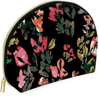 Lady Jayne Printed Canvas Cosmetic Bag | Hazy Florals Black