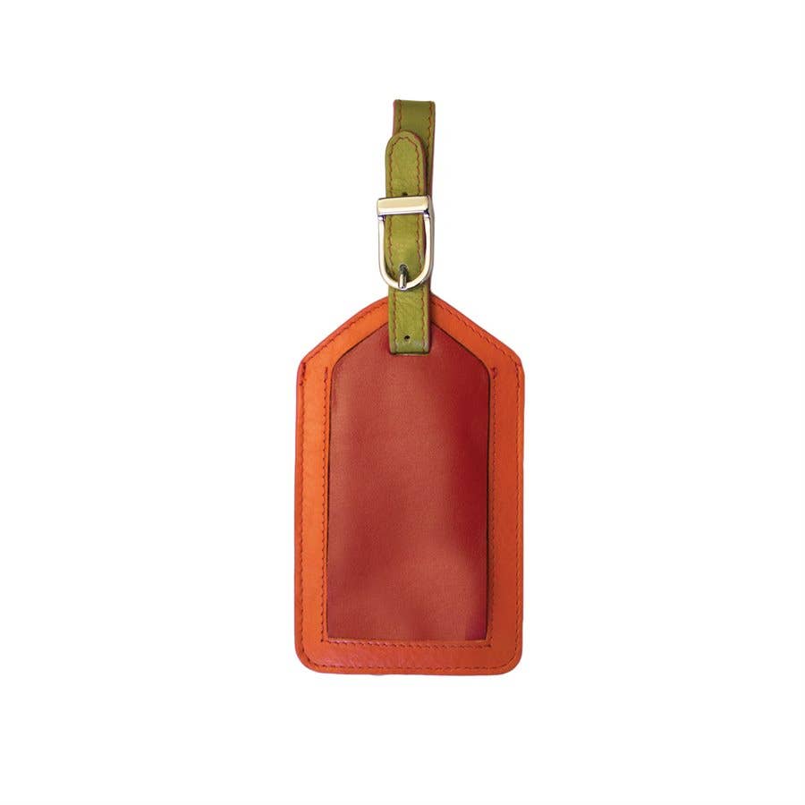 leather luggage tag