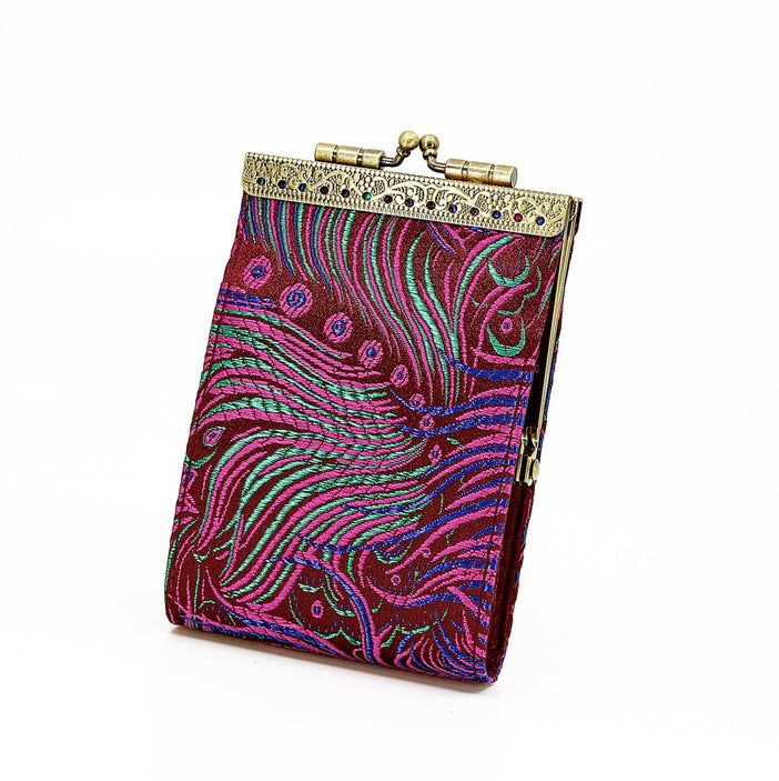 Peacock Pattern RFID Card Wallet | Purple