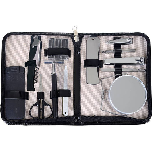 Men's 12-in-1 Travel Grooming Kit | Brown
