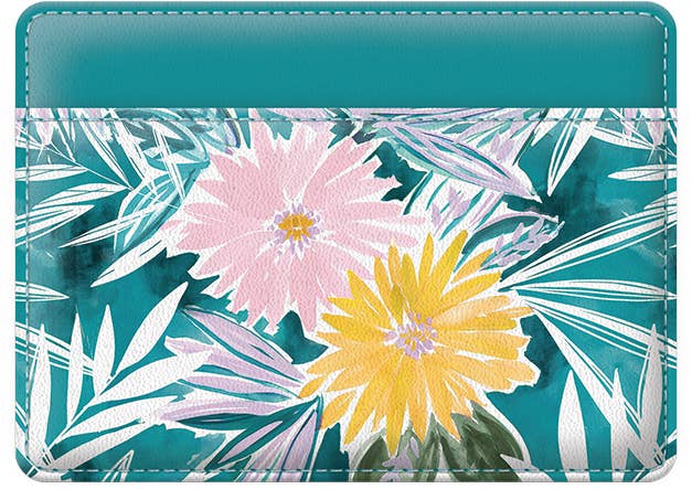 Credit Card Wallet | Teal Floral