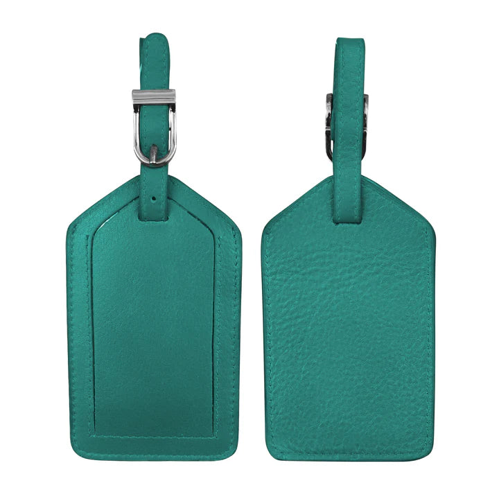 Leather Luggage Tag | Aqua
