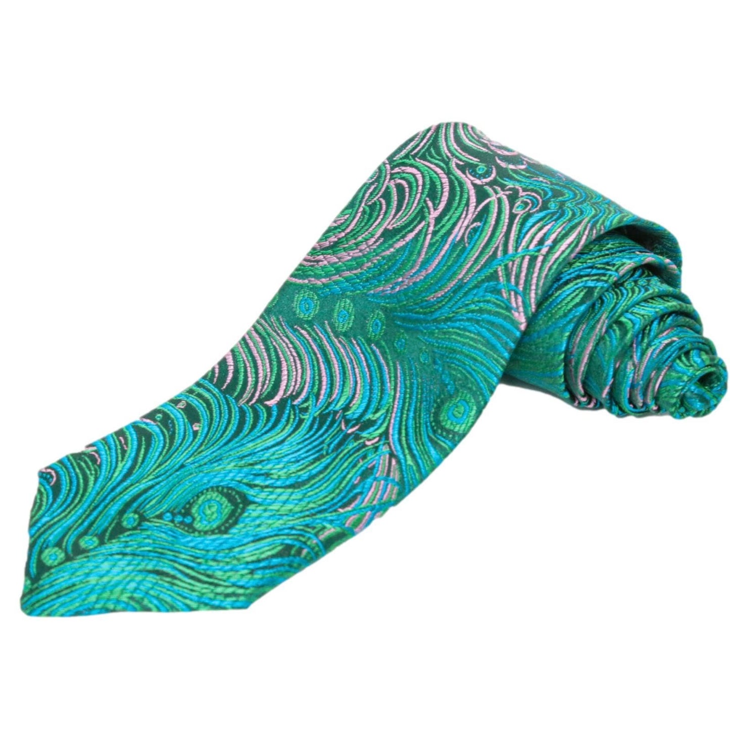 Brocade Peacock Print Necktie