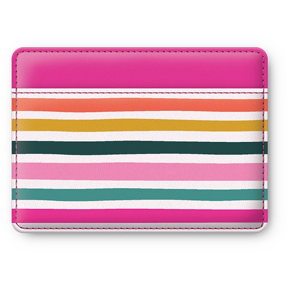 vegan leather card wallet | Sketched Stripes