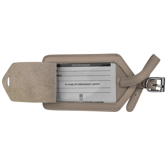 Leather Luggage Tag | Taupe
