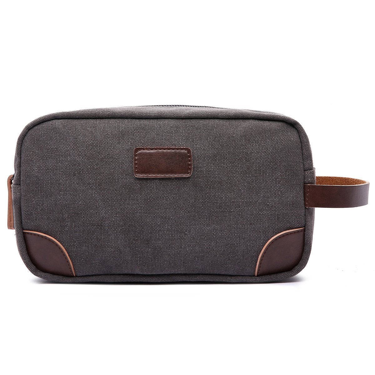 men's canvas/leather toiletry bag