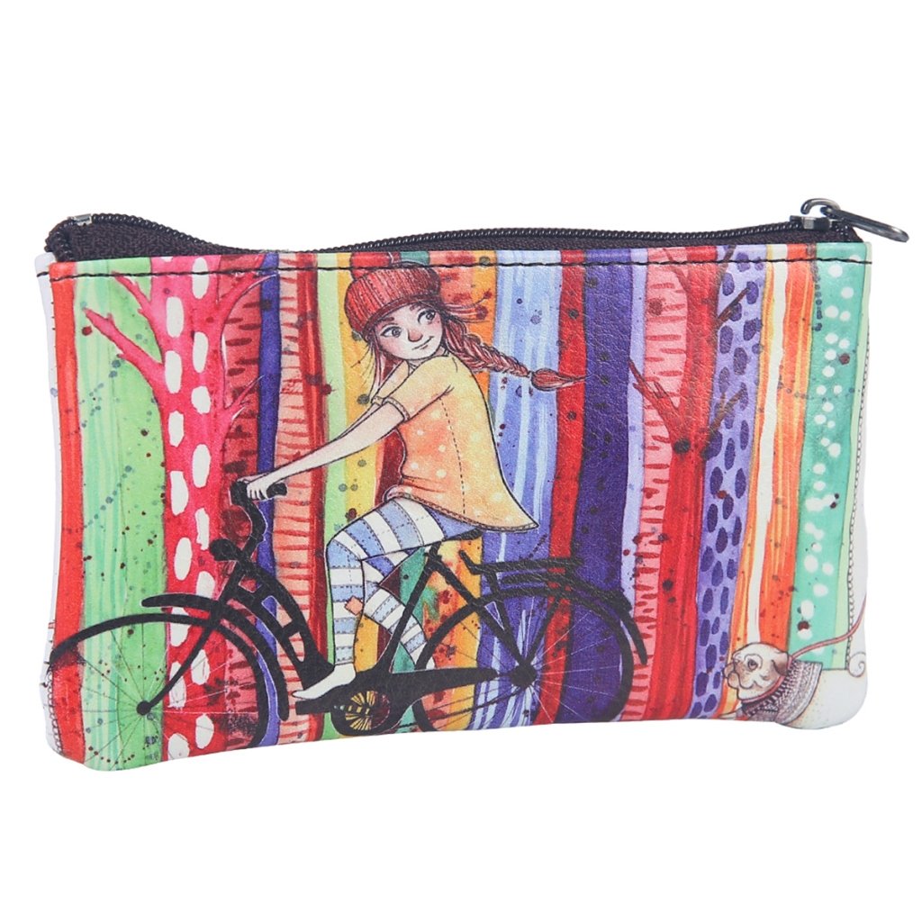 Artistic Vegan Leather FOB Holder | Bicycle Ride