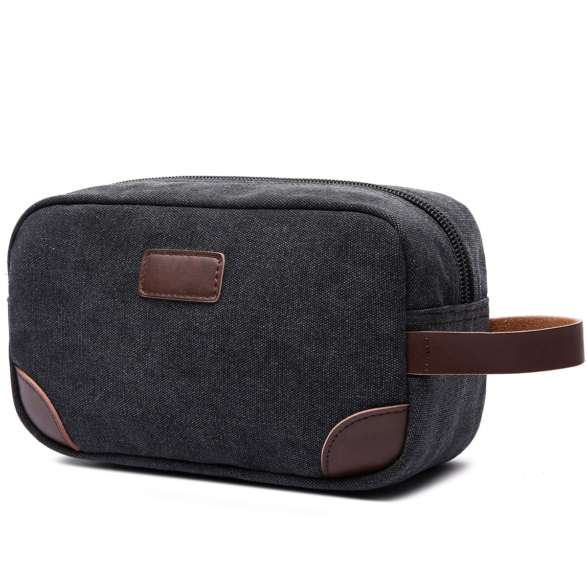 men's canvas/leather toiletry bag