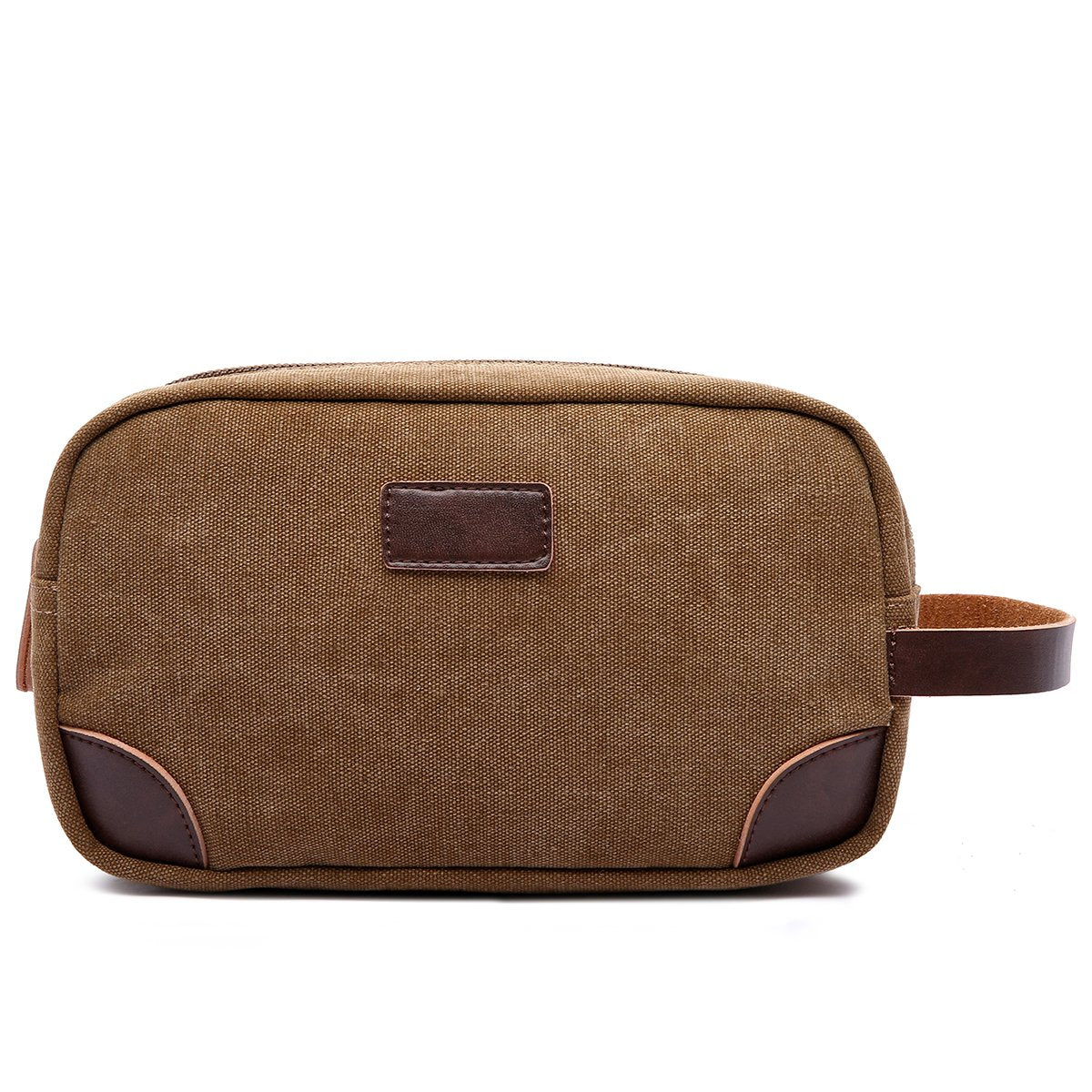 men's canvas/leather toiletry bag