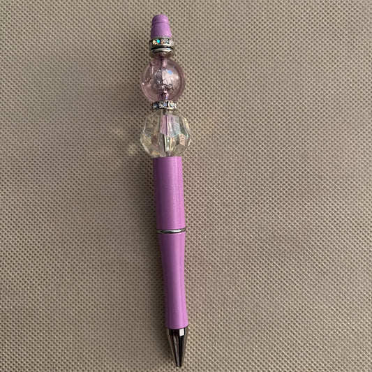 purple beaded ink pen