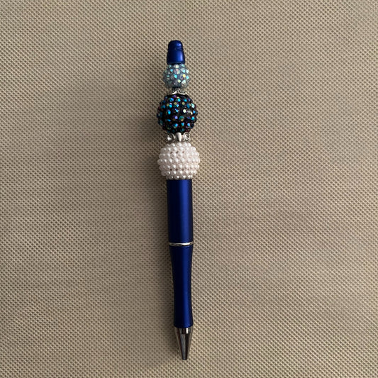 blue beaded ink pen