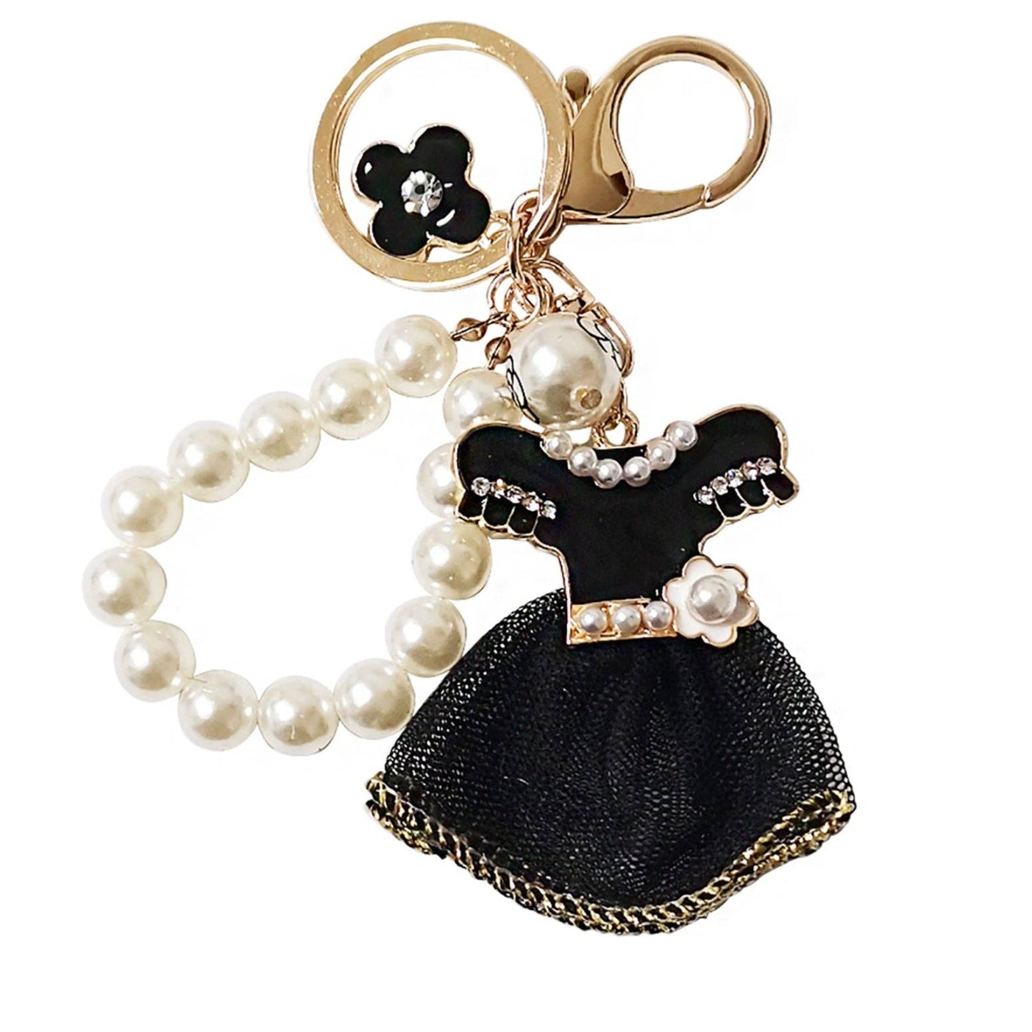 Keyring Bag Charm w/ Wristlet | Little Black Dress