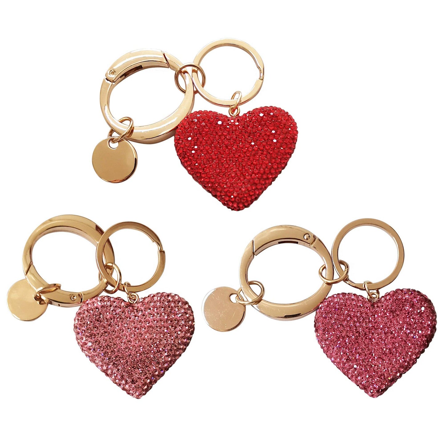 Rhinestone Heart Keychain
