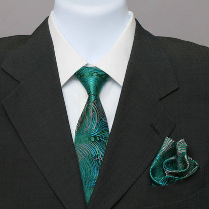 men's brocade necktie | Peacock