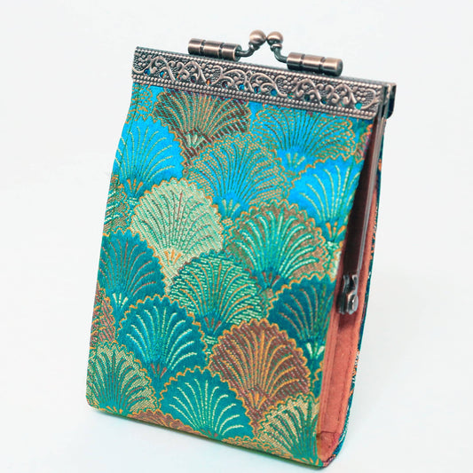 Seashell Pattern RFID Card Wallet | Teal
