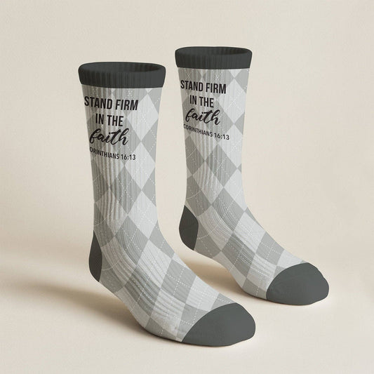 Men's Crew Socks | Stand Firm in Faith