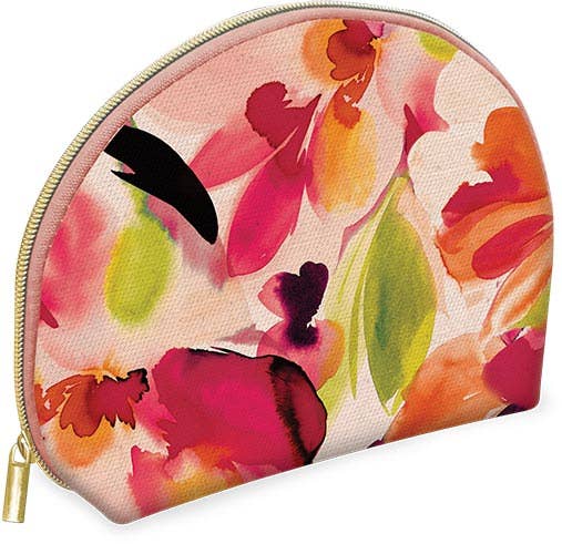 Lady Jayne Printed Canvas Cosmetic Bag | Hazy Florals Coral