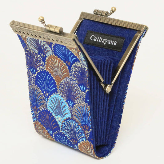 Seashell Pattern RFID Card Wallet | Dark Blue
