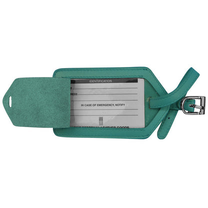 Leather Luggage Tag | Aqua