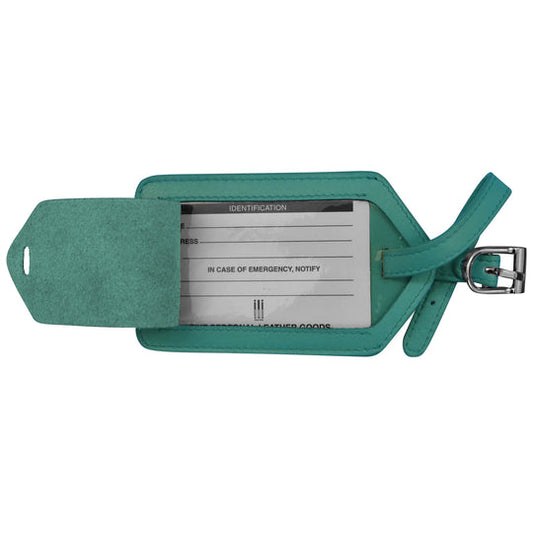 Leather Luggage Tag | Aqua