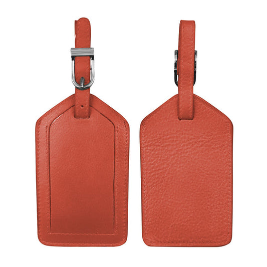 Leather Luggage Tag | Orange
