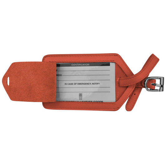 Leather Luggage Tag | Orange