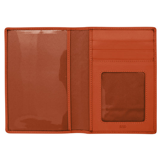 Leather Passport Wallet | Orange