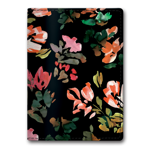 Fashion Passport Holder | Black Floral