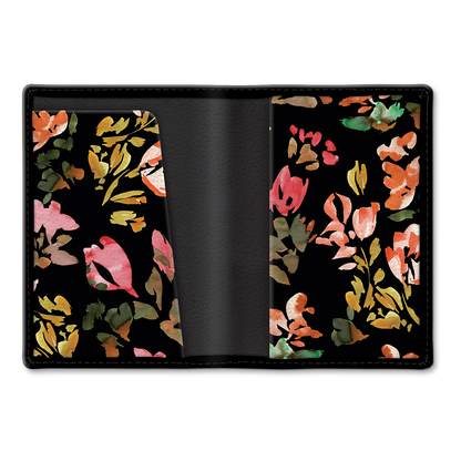 Fashion Passport Holder | Black Floral