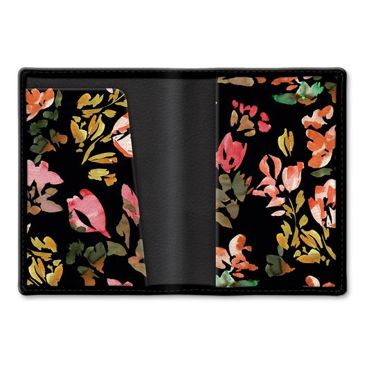 Fashion Passport Holder | Black Floral