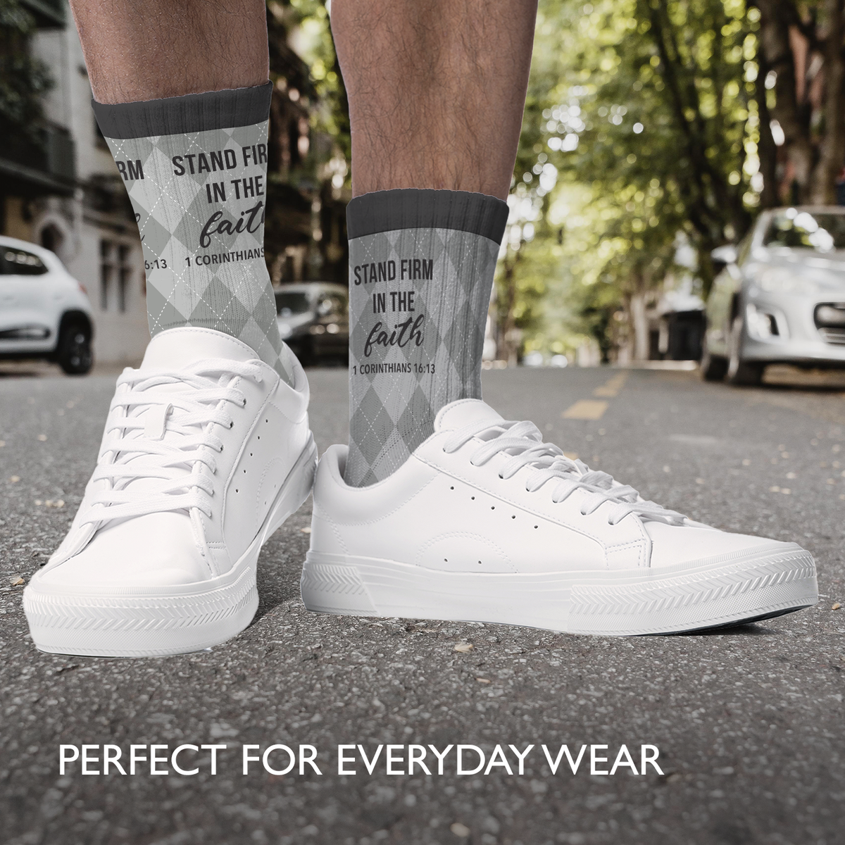 Men's Crew Socks | Stand Firm in Faith