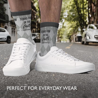Men's Crew Socks | Stand Firm in Faith