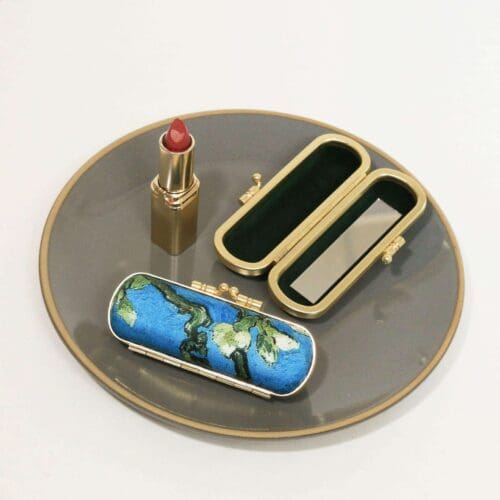 Van Gogh Inspired Print Lipstick Case w/ Mirror | Almond Blossom Tree