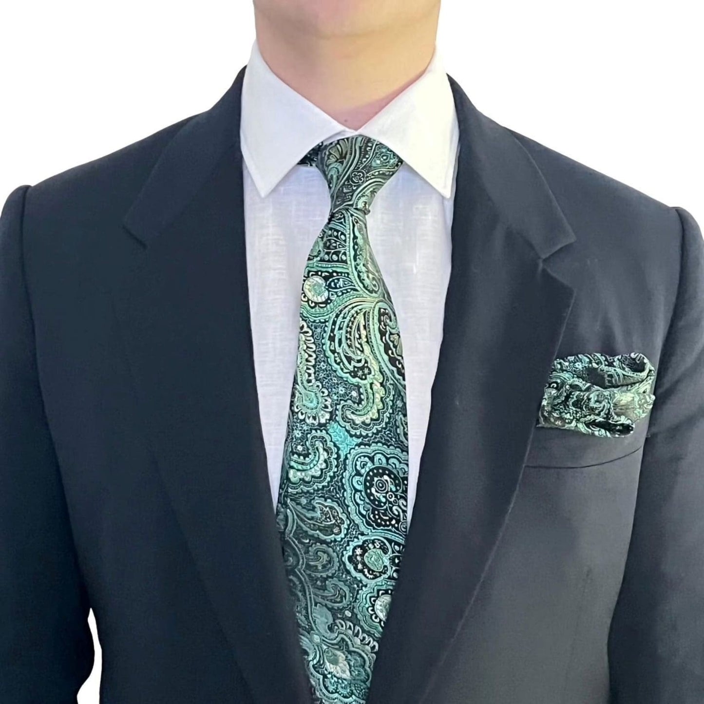 Paisley Pattern Brocade Men’s Tie | Gray & Gold