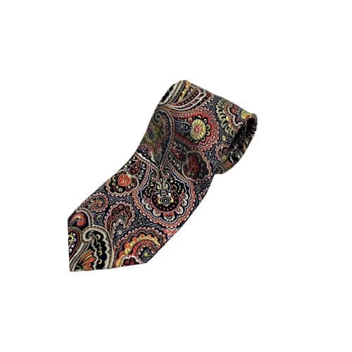 Paisley Pattern Brocade Men’s Tie | Black & Red