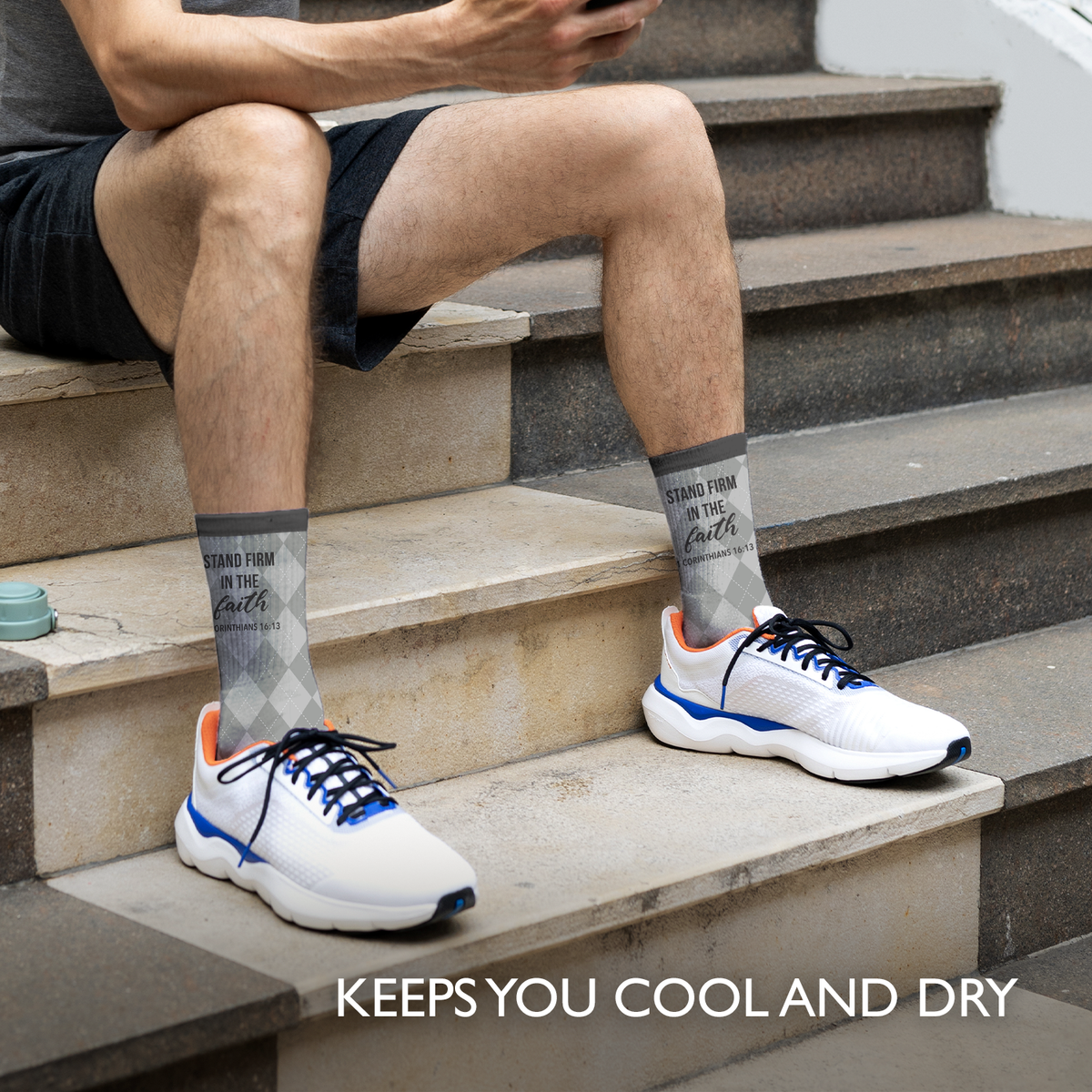 Men's Crew Socks | Stand Firm in Faith