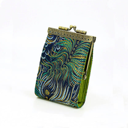 Peacock Brocade RFID Card Holder