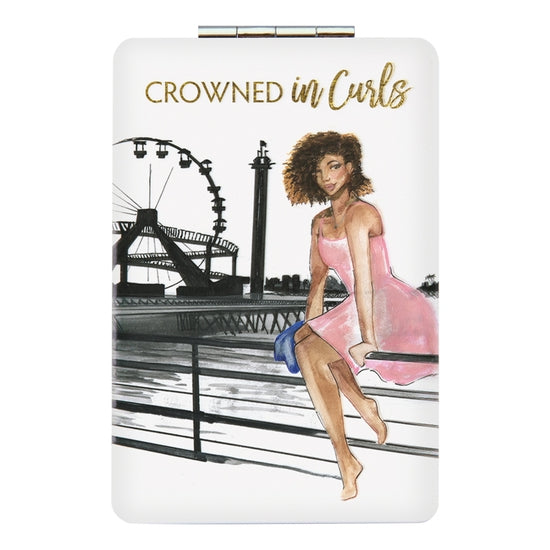 African American Expressions Rectangular Compact Mirror | Crowned in Curls