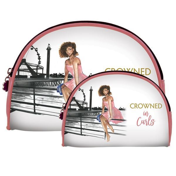 cosmetic bag set | Crowned in Curls Cosmetic Duo