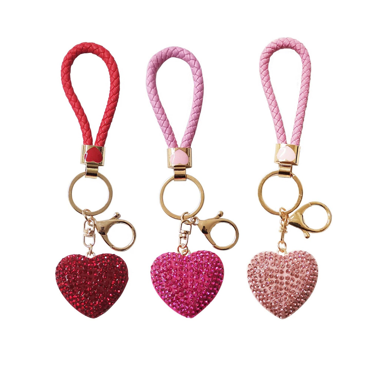 Rhinestone Heart Keychain