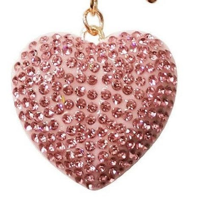 Rhinestone Heart Keychain