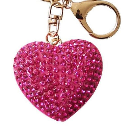 Rhinestone Heart Keychain