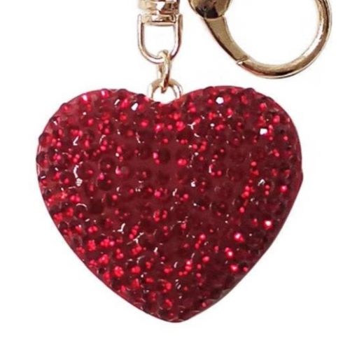 Rhinestone Heart Keychain