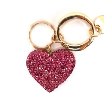 Rhinestone Heart Keychain