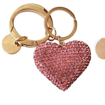 Rhinestone Heart Keychain